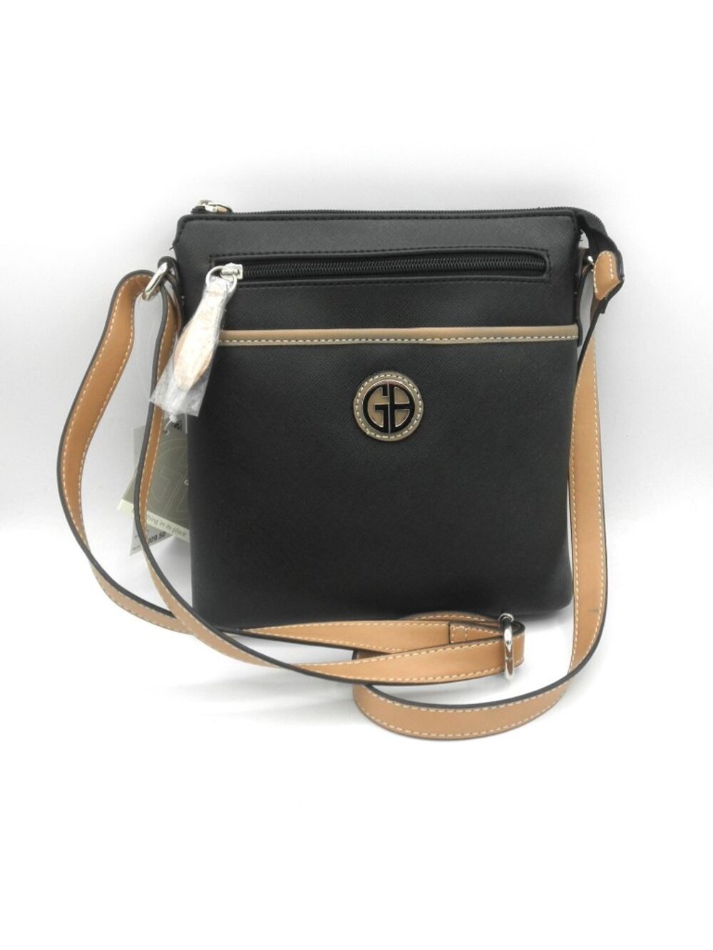 Giani Bernini Saffiano North South Crossbody Bag Black NEW